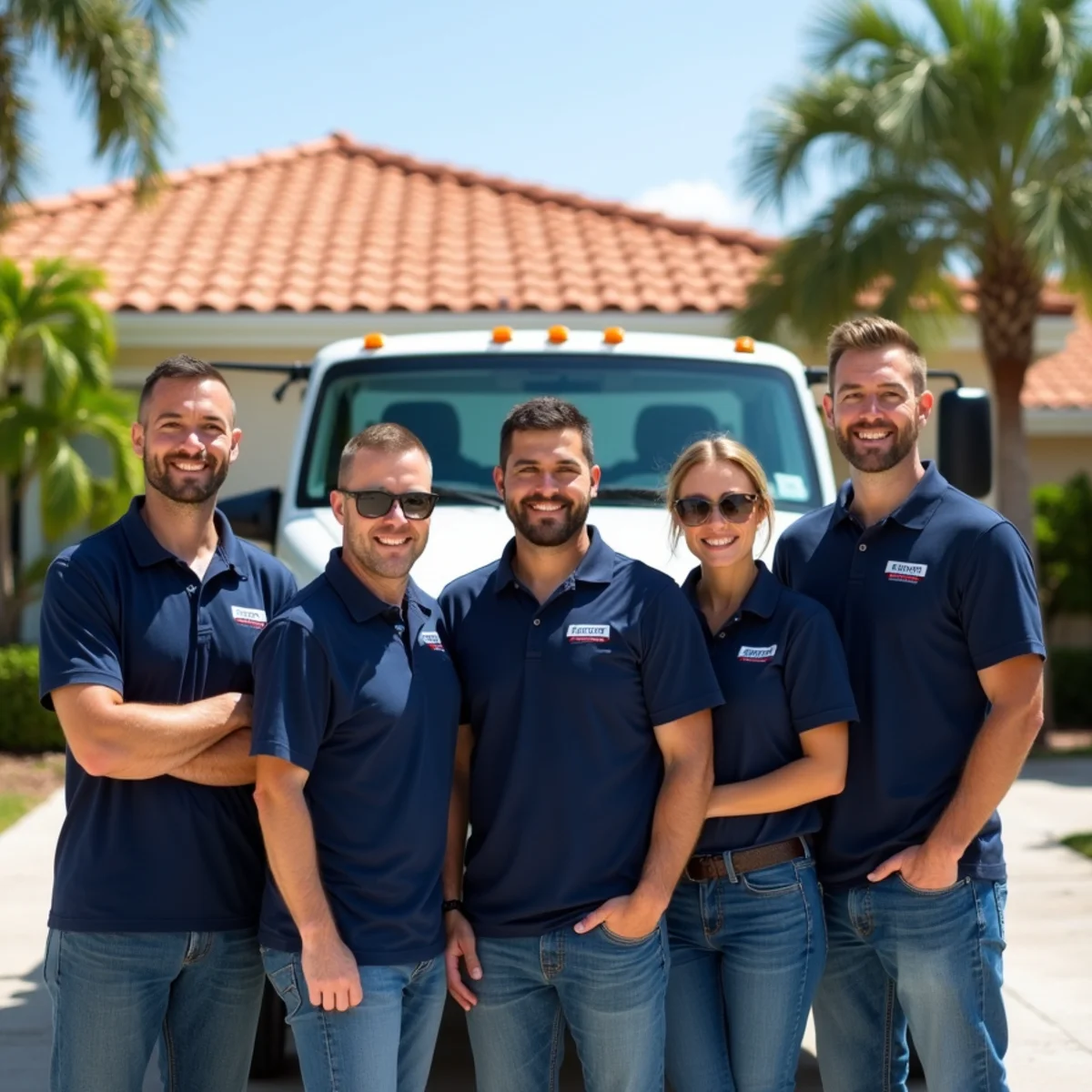 Mighty Dog Roofing of Boca Raton crew on a South Florida roofing project