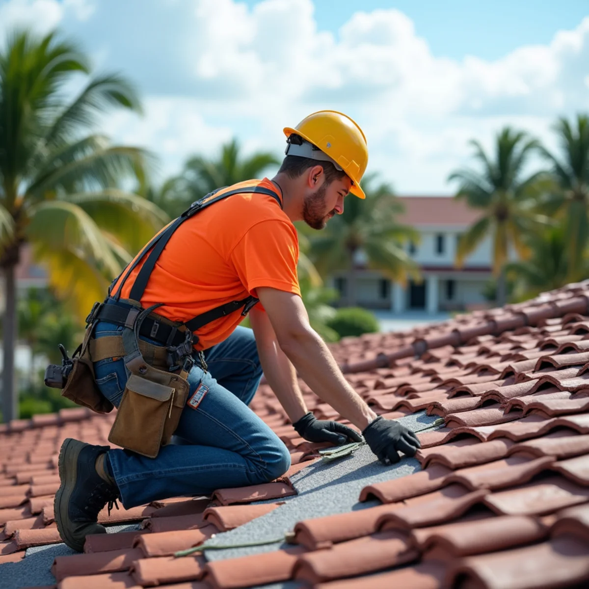 Commercial flat roof inspection near I-75 in Miramar, FL
