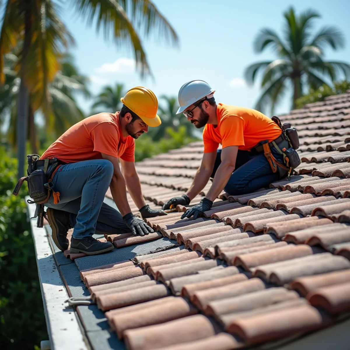 Coastal-grade flashing repair on a waterfront home near Old Port Cove in North Palm Beach, FL